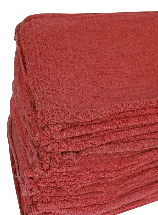 STF Linen Cotton Shop Towels Red - (Pack of 150) Size 14x14 Inches Cleaning Rags - Absorbent Shop Rags and Multipurpose Cleaning Towels for Automobiles, Industries, Garage and Homes - Image 3