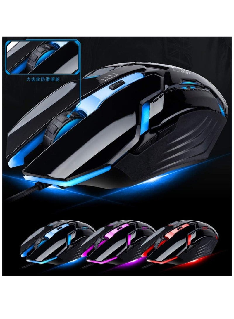 Gaming Keyboard and Mouse Combo – Rainbow LED Backlit, Mechanical Feel, Phone Holder, 104 Keys  - Image 2
