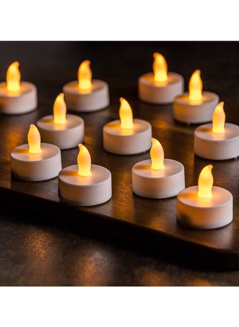 ELTRAZONE 48-Piece Battery Operated LED Tea Light Candle Set with Long Head, Warm White Glow - Realistic Flickering Effect, Safe  Flameless, Ideal for Weddings, Parties, Home Decor, Table Centerpieces  More - Image 1