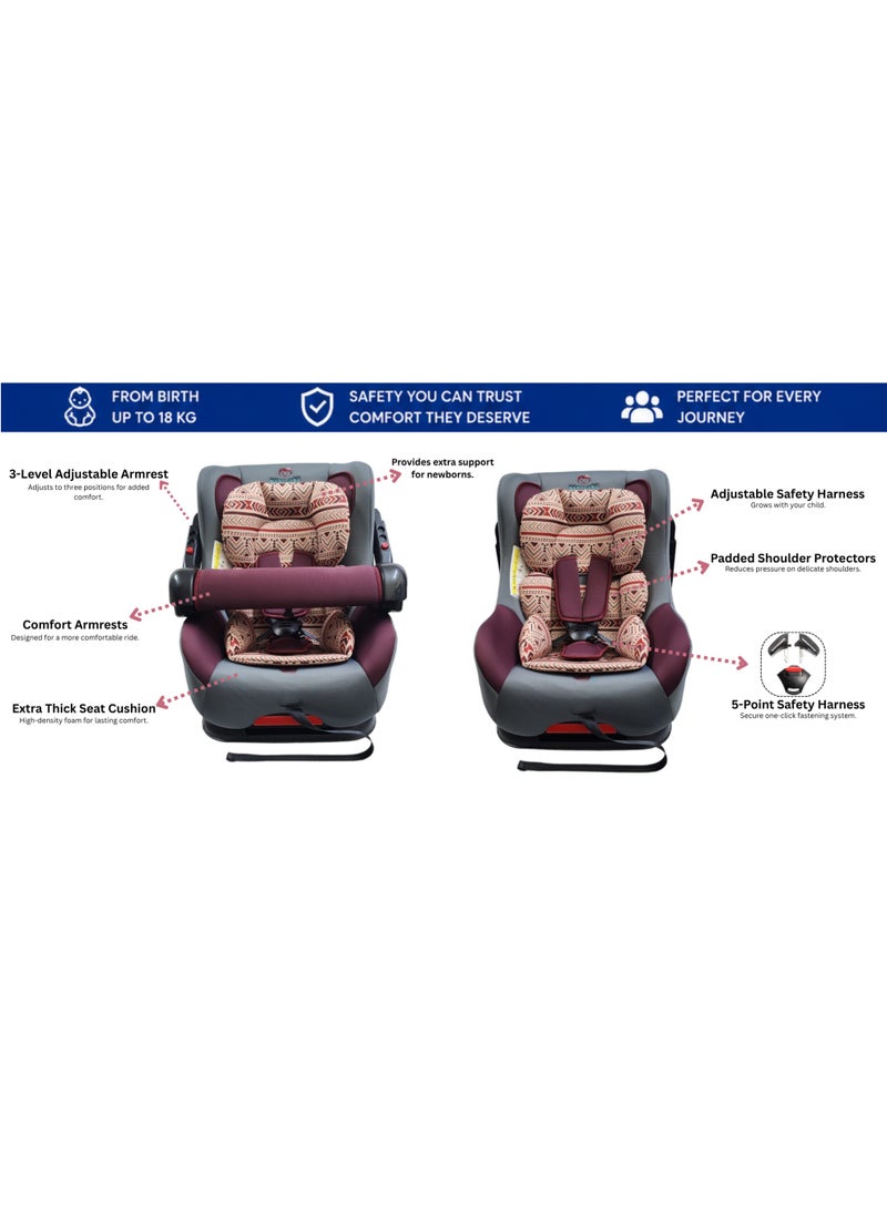 BABYCARA Adjustable Convertible Baby Car Seat | From Birth to 4 Years (Approx.) | Rear & Forward Facing | 4 Reclining Positions | 0–18kg - Image 3