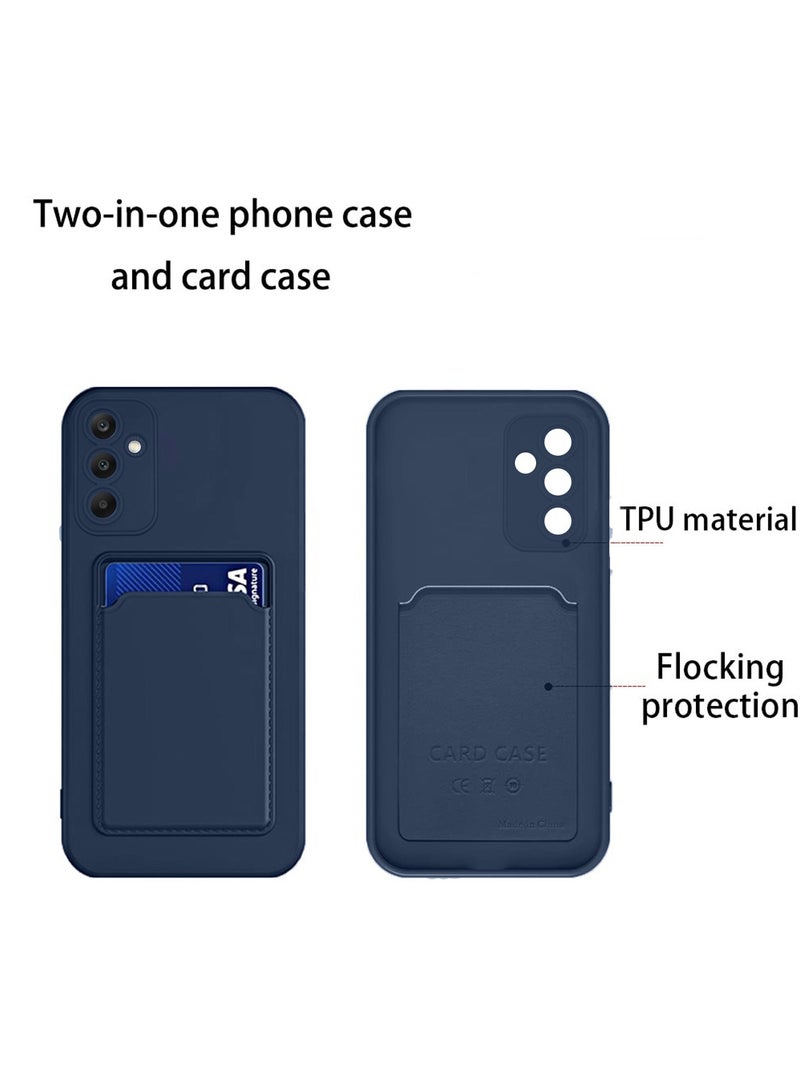 Wtech Silicone TPU With Card Holder Case Cover For Samsung Galaxy A15 4G / 5G 2023 Navy Blue  - Image 4