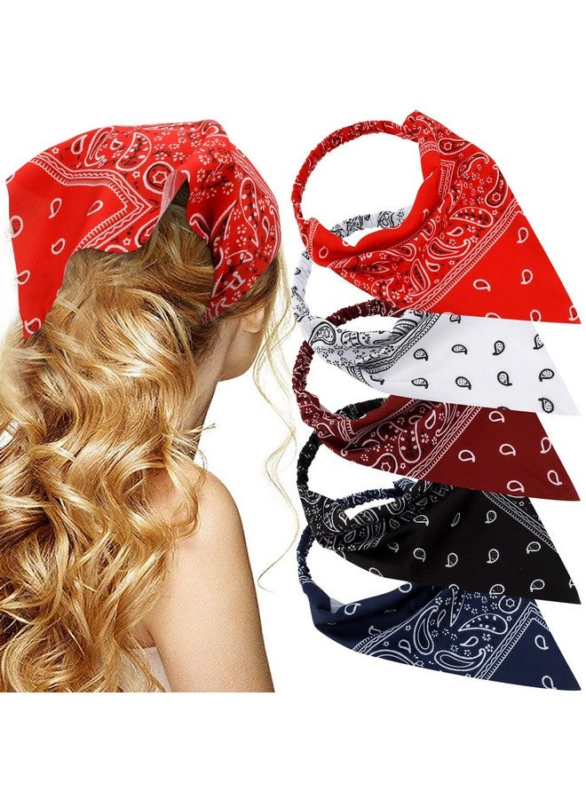 TOBATOBA Hairband, 5 Pcs Bandanas For Women Elastic Headbands, Hair Kerchief Head Scarf, Non Slip Paisley Headbands Hair Accessories For Women Girls - Image 1