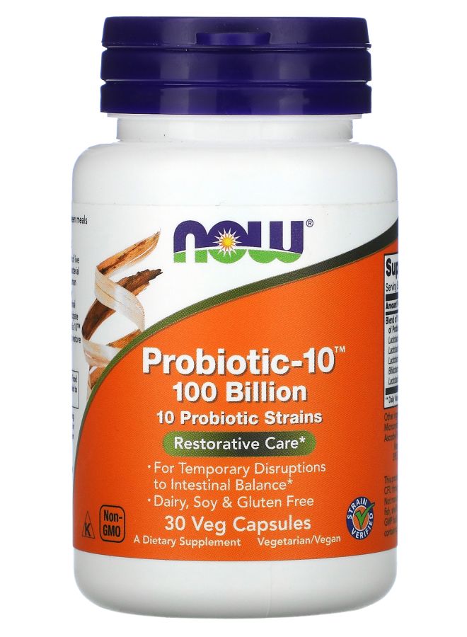 now Probiotic-10 100 Billion 30 Veg Capsules