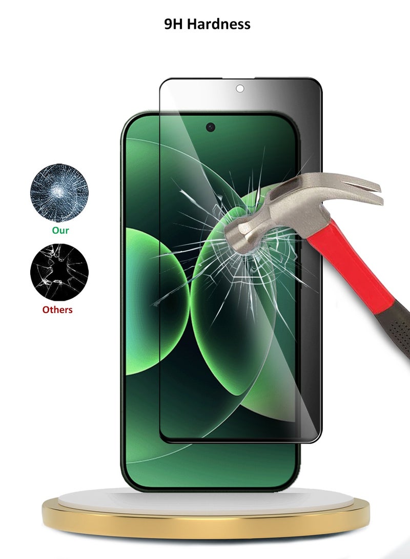 دبليو تيك حامي شاشة زجاجي مقسّى كامل مع غطاء كامل وخاصية الخصوصية لسلسلة Xiaomi 17 Pro 5G 2025 Premium E2E (MSGECP) - شفاف/أسود - Image 3