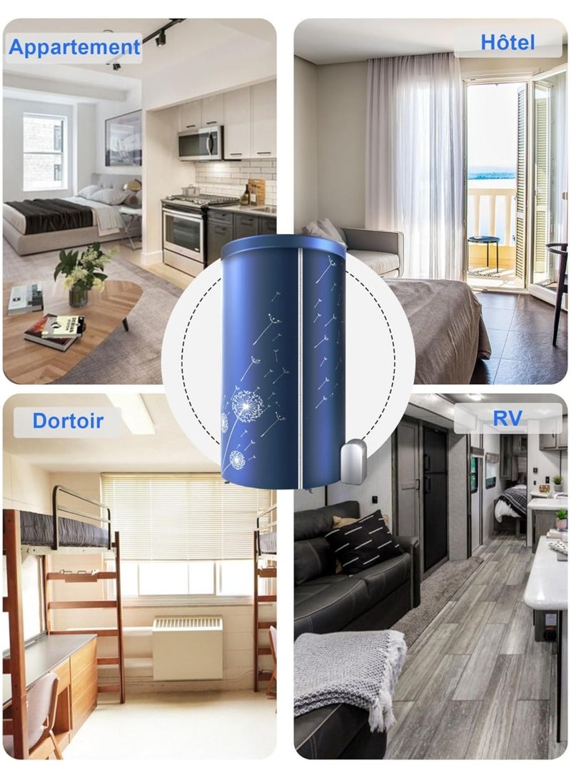 ارواق مجفف ملابس كهربائي، 1000 واط - 1.2 متر، مجفف غسيل للسفر، مؤقت تلقائي رقمي محمول للشقة أو المنزل - Image 2