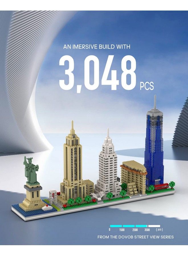 DOVOB Architecture New York Skyline Micro Mini Blocks Building Set 3048 Pieces Bricks 3D Puzzle Collection Model Kit As Gift For Adults Or Kids - Image 4