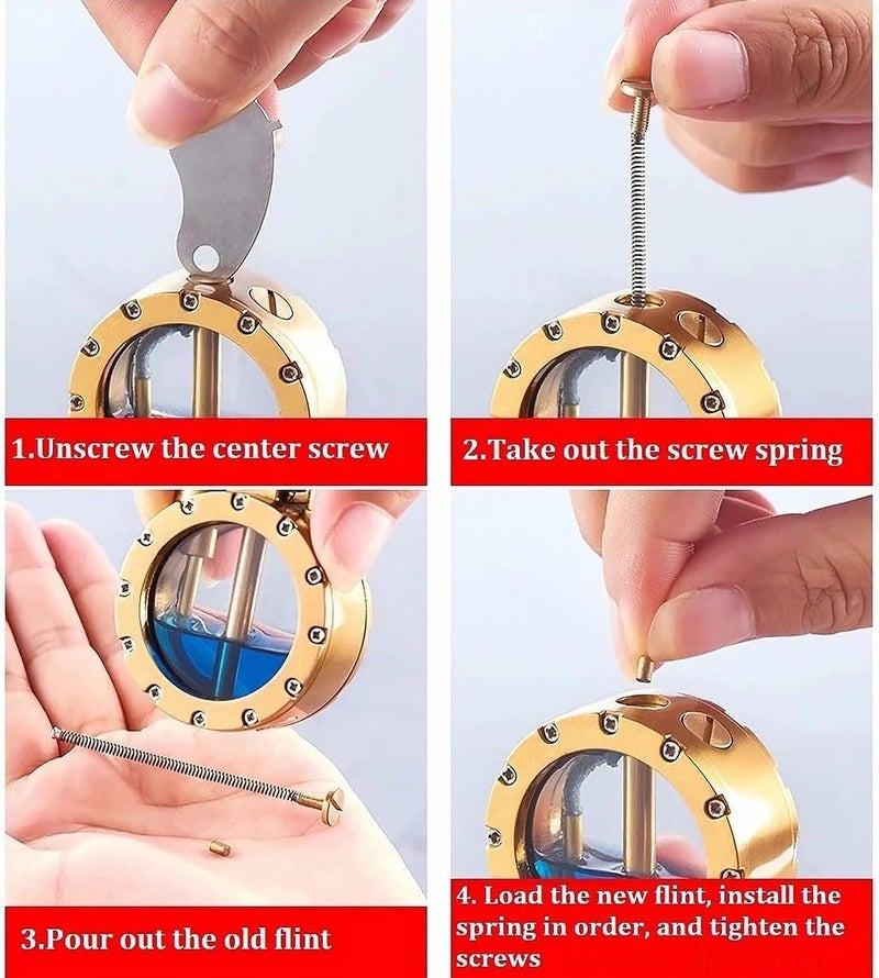 klarako Vintage Trench Lighter - Retro Transparent Kerosene Lighter, Creativity and Personality Windproof Trench Lighter, Steampunk Lighter Cool Lighters, Unique Birthday Gifts for Men Dad Husband (Silver) - Image 5