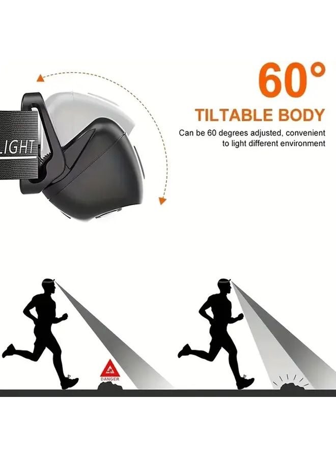 2pcs Mini Sensor Headlamp Adjustable Light Modes Quick Charge for Camping Cycling Fishing - Image 5