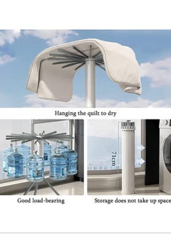 XiuWoo Stowable folding clothes dryer stand,high-quality aluminum alloy clothes drying rack floor pole single layer  - Image 2