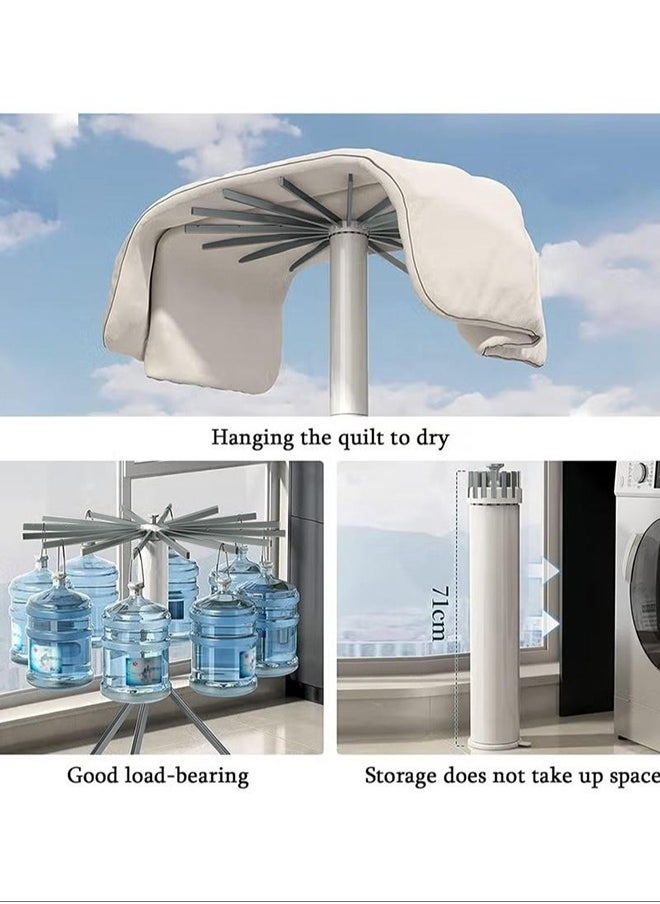 Stowable folding clothes dryer stand,high-quality aluminum alloy clothes drying rack floor pole single layer