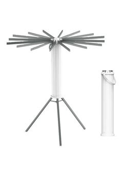 XiuWoo Stowable folding clothes dryer stand,high-quality aluminum alloy clothes drying rack floor pole single layer  - Image 3