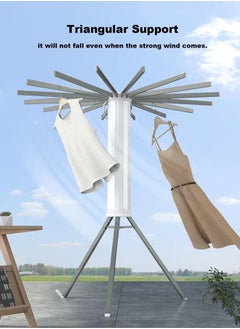 XiuWoo Stowable folding clothes dryer stand,high-quality aluminum alloy clothes drying rack floor pole single layer  - Image 4