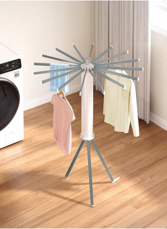 Stowable folding clothes dryer stand,high-quality aluminum alloy clothes drying rack floor pole single layer