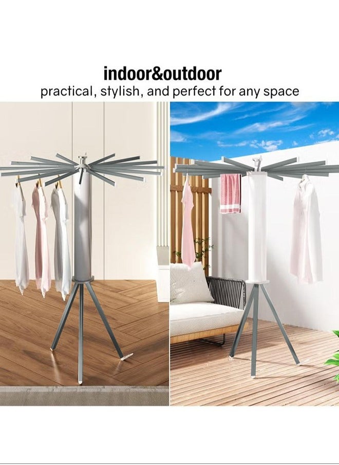 Stowable folding clothes dryer stand,high-quality aluminum alloy clothes drying rack floor pole single layer