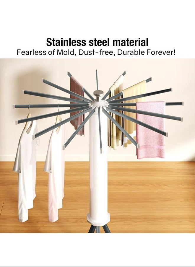 Stowable folding clothes dryer stand,high-quality aluminum alloy clothes drying rack floor pole single layer