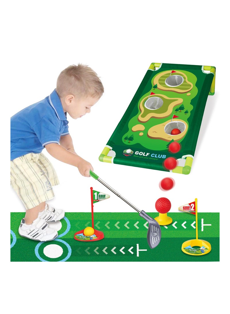 SOLARAE Kids Golf Toy Set - Upgraded 3-in-1 Toddler Golf Clubs with 9 Balls for Indoor & Outdoor Play, Perfect Gift for Boys & Girls Ages 3-6, Ideal for Beginner Young Golfers (Grey) - Image 1