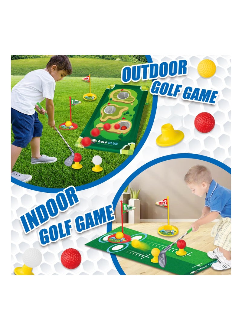 SOLARAE Kids Golf Toy Set - Upgraded 3-in-1 Toddler Golf Clubs with 9 Balls for Indoor & Outdoor Play, Perfect Gift for Boys & Girls Ages 3-6, Ideal for Beginner Young Golfers (Grey) - Image 2