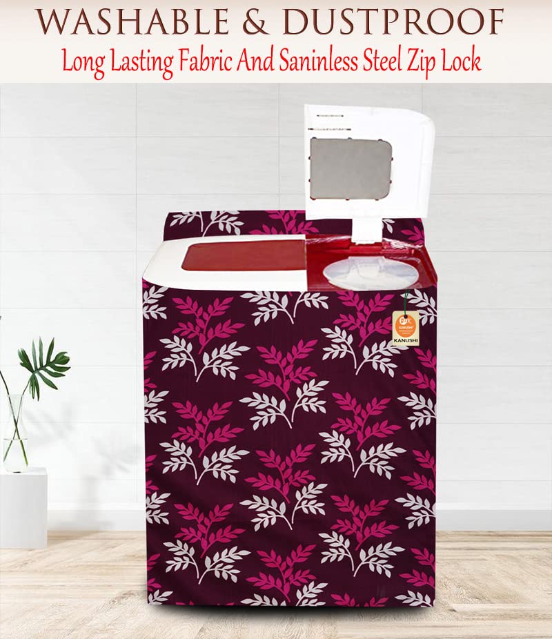 KANUSHI Industries® Black box Design Top Load Semi Automatic Washing Machine Cover (Suitable For 6 Kg, 6.5 kg, 7 kg, 7.5 kg) (VAR2-WASMAC-BLACK-BOX-SEMI-01) (VAR2-WASMAC-WINE-SMALL-LEVS-SEMI-01) - Image 2