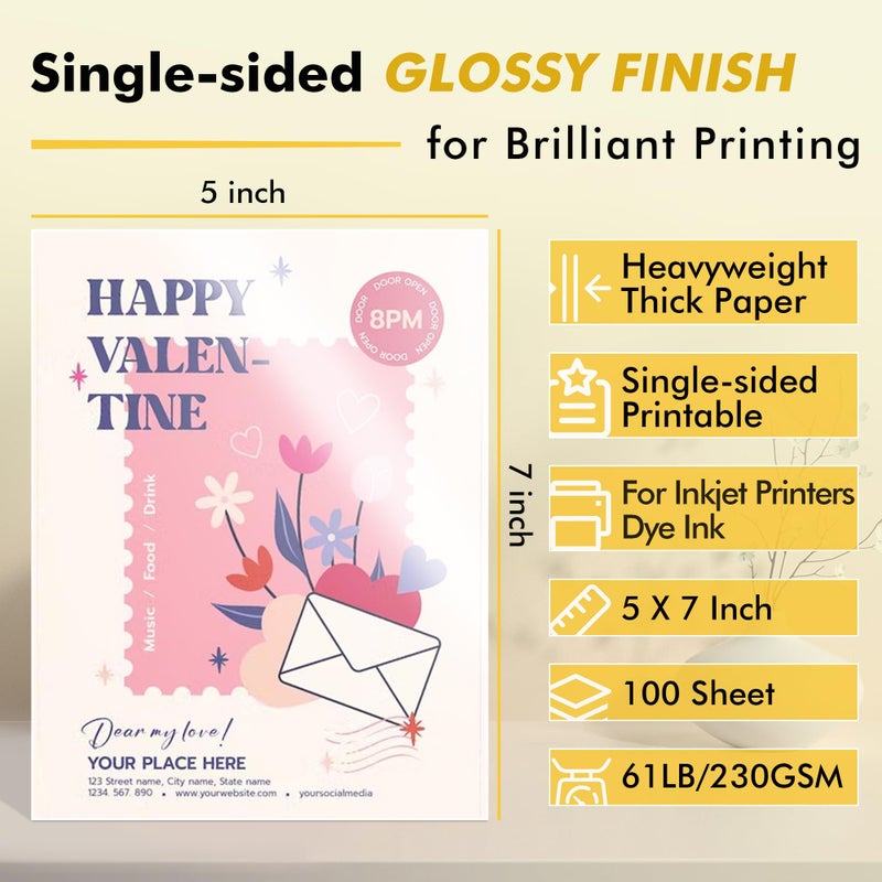 KOALA PAPER Koala Heavyweight Photo Paper High Glossy 5X7 Inches For Inkjet Printing 100 Sheets 61Lb - Image 2