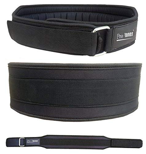 Protoner 4" Foam Padded Weight Lifting Belt Back Gym Strap Training Support Fitness Exercise Bodybuilding (Medium) - Image 2