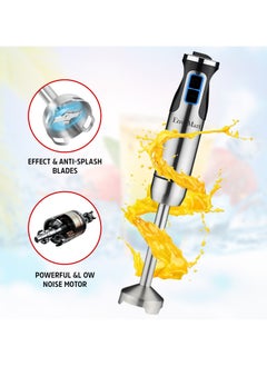 EnvoMart EnvoMart 800W 4-in-1 Hand Blender Set - 2-Speed Stick Mixer with Titanium Plated Stainless Steel Blade, 600ml Mixing Beaker and 860ml Food Chopper, and Whisk Attachment - Kitchen Mixer for Blending  - Image 4