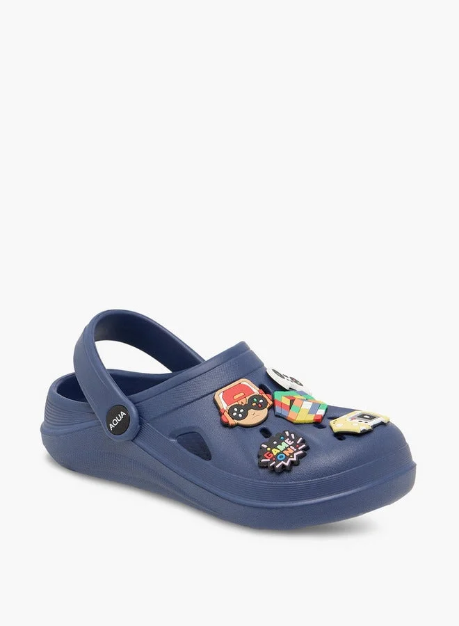 Aqua Boys Jibbitz Accent Clogs with Backstrap