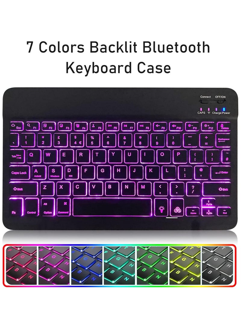 TIGER - Samsung S6 Lite Tablet Case with Keyboard & Built-in S Pen Holder | Slim Smart Case for Samsung Galaxy Tab S6 Lite 10.4 (2024/2022/2020) | Bluetooth Keyboard for SM-P620/P625/P615/P619, Black - Image 1