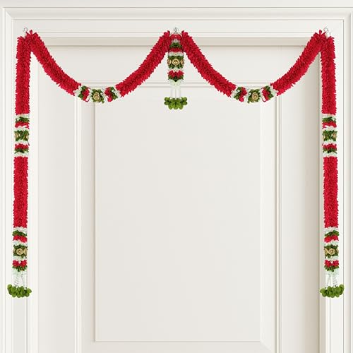Daedal Crafters Thoma Door Set Toran for Main Door Entrance, Reusable Thoran for Mandir & Living Room Décor, Bandarwal for Festival Decoration, Flower Hanging for Home Décor (42x24 inch) - Image 2