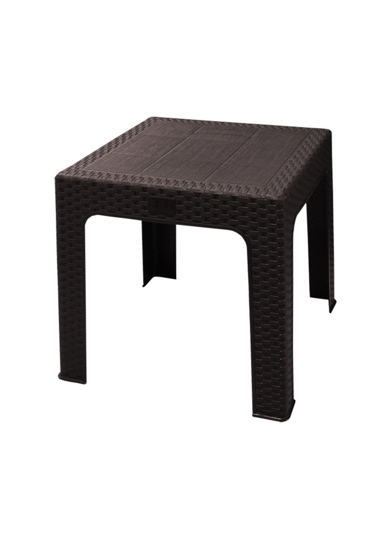 3MPlast Rattan-Style Square Coffee Table – Brown, 42x42x43cm, Durable Plastic, Indoor/Outdoor Use  - Image 2