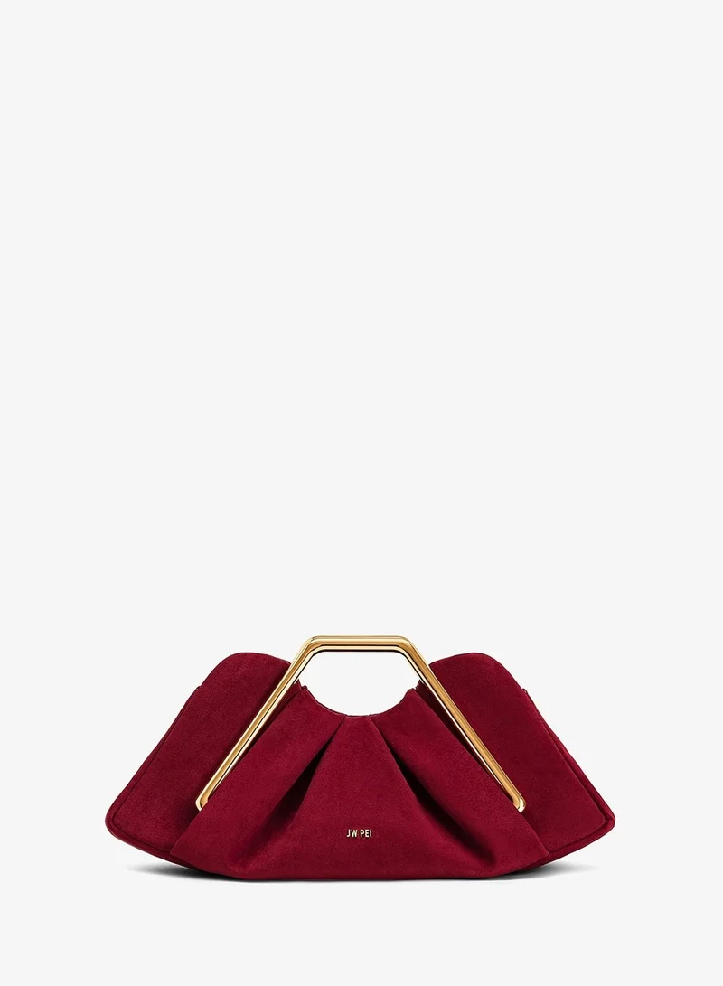 JW PEI Lila Faux Suede Metal Frame Clutch