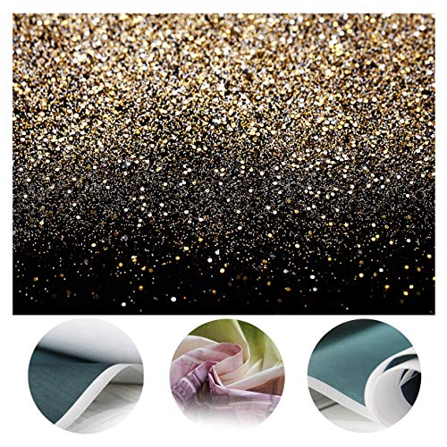 SJOLOON Black and Gold Backdrop Gold Spots Backdrop Vinyl Photography Backdrop Vintage Background for Family Birthday Party Newborn Studio Props 11547(7x5FT) - Image 3