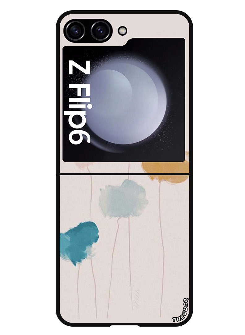 Theodor Protective Case Anti Scratch Shock Proof Bumper Cover For Samsung Galaxy Z Flip 6 Flower Paint - Image 1