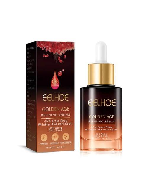 Golden Age Refining Serum, Face Serum With Pomegranate Extract And Hyaluronic Acid, Effective Moisturizing Wrinkle Remover Serum For Skin Tightening, Firming, Pore Refining, Removing Dark Spot