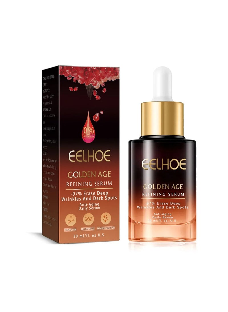 EELHOE - Golden Age Refining Serum, Face Serum With Pomegranate Extract And Hyaluronic Acid, Effective Moisturizing Wrinkle Remover Serum For Skin Tightening, Firming, Pore Refining, Removing Dark Spot - Image 1