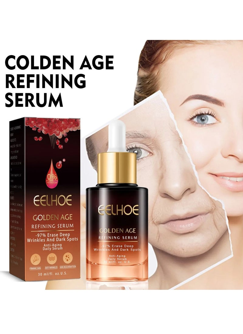 EELHOE - Golden Age Refining Serum, Face Serum With Pomegranate Extract And Hyaluronic Acid, Effective Moisturizing Wrinkle Remover Serum For Skin Tightening, Firming, Pore Refining, Removing Dark Spot - Image 1