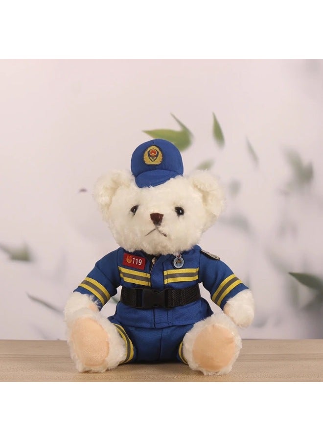 Traffic Police Bear Doll Teddy Bear Plush Toy For Girls And Children Gift Fire Police Bear Doll