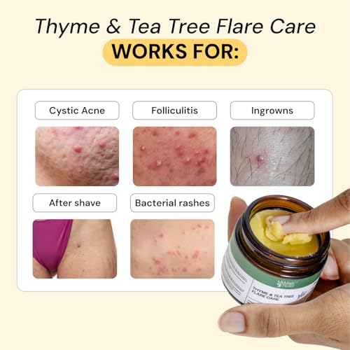 MyMagicHealer ماي ماجيك هيلر - رعاية التهاب الزعتر وشجرة الشاي | الشعر الناشئ، نتوءات الحلاقة، حب الشباب الكيسي، البثور العمياء، كيس بارثولين، كيس بيلونيدال | علاج التهاب الجريبات الشعرية | رعاية الثقب مع مستخلص صفار البيض وشجرة الشاي 4 أونصات - Image 2