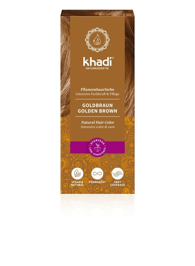 Khadi Natural Hair Colour - GOLDEN BROWN - 100g - Image 1