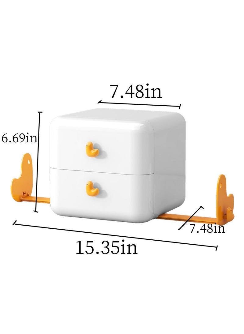 SYOSI منظم مكتب مع درجين، حامل أقلام متعدد الوظائف للمكتب، منظم درج مكتب صغير متعدد الوظائف، منظم مكتبي لمستلزمات الفن في المكتب والمنزل - Image 2