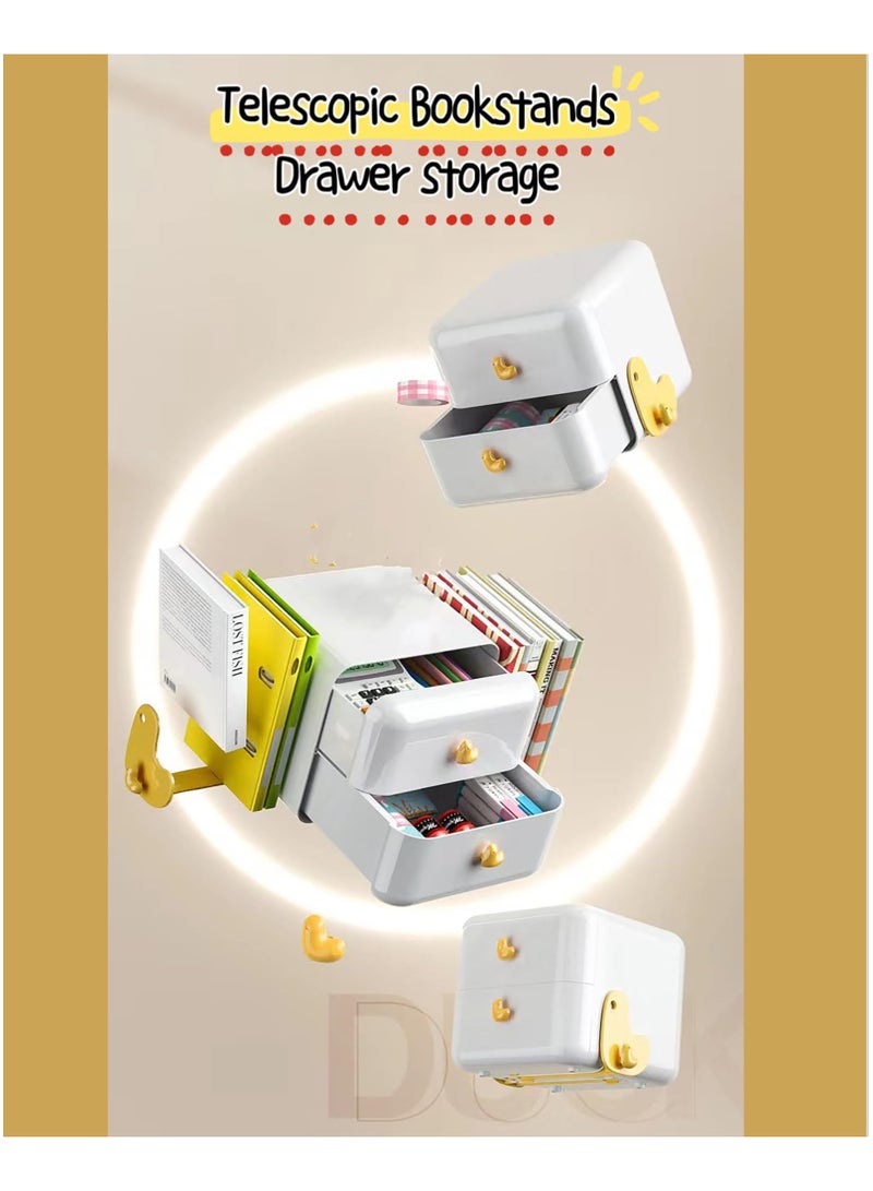 SYOSI منظم مكتب مع درجين، حامل أقلام متعدد الوظائف للمكتب، منظم درج مكتب صغير متعدد الوظائف، منظم مكتبي لمستلزمات الفن في المكتب والمنزل - Image 5