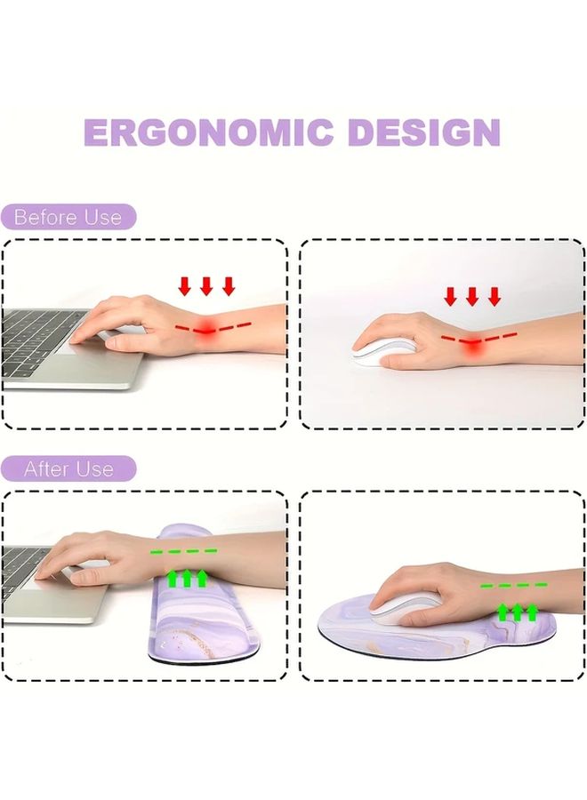 Ergonomic Wrist Rest 3 Pcs Pink Mouse Pad And Keyboard Wrist Support Non Slip Rubber Base Wrist Cushion For Gaming Office - Image 4