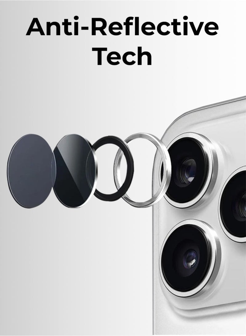glassology iPhone 17 Pro & Pro Max Camera Lens Protector – Ultra HD Clarity, Anti-Scratch, No Residue, Easy Install, Ultra-Thin Design,  Case-Friendly, Precise Fit (Silver) - Image 4