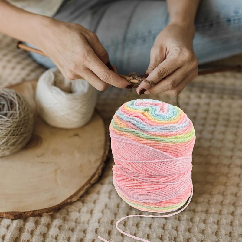 ORFOFE Gradient Cotton Yarn Bulk for Knitting and Crocheting Breathable Multi-Function Colored Yarn for DIY Crafts Home Decor Jewelry Making and Apparel Accessories - Image 3