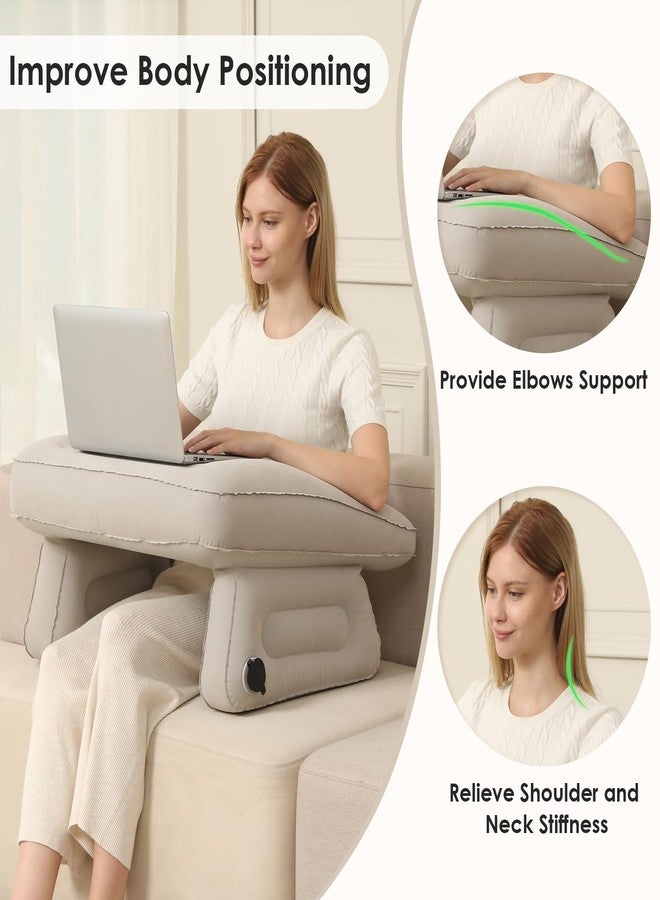 SUZZIPAD Inflatable Gaming Pillow for Lap, Ergonomic Reading Pillow for Bed, Arm Rest Pillow for Neck Shoulder Discomfort Relief, Lap pillow for Reading, Working, Playing Game, Portable Outdoor Reading Pillow - Image 3