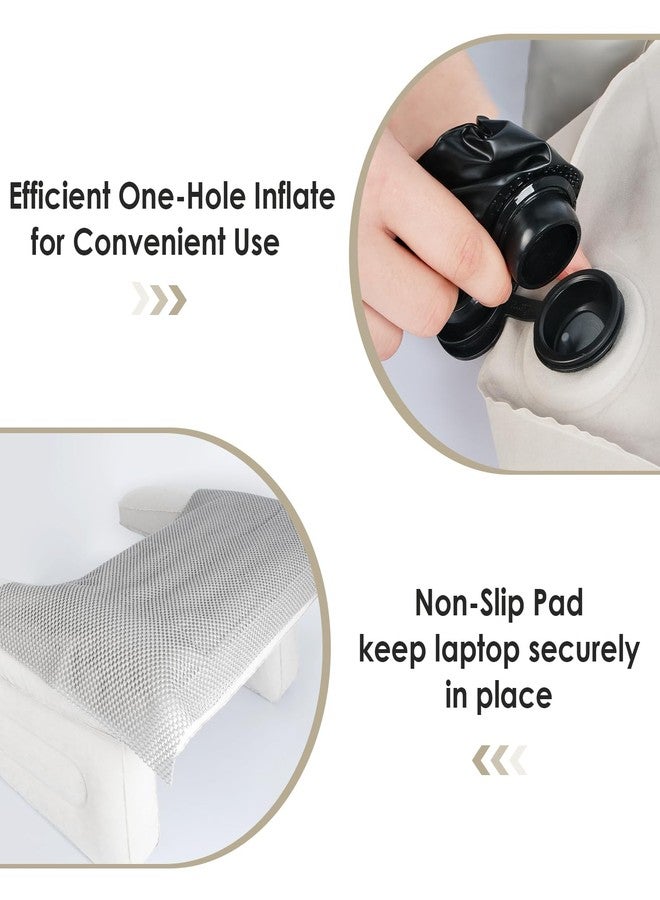 SUZZIPAD Inflatable Gaming Pillow for Lap, Ergonomic Reading Pillow for Bed, Arm Rest Pillow for Neck Shoulder Discomfort Relief, Lap pillow for Reading, Working, Playing Game, Portable Outdoor Reading Pillow - Image 5