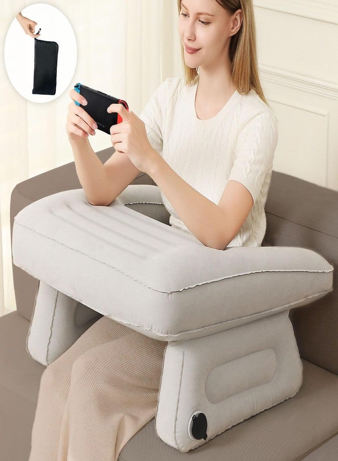 SUZZIPAD Inflatable Gaming Pillow for Lap, Ergonomic Reading Pillow for Bed, Arm Rest Pillow for Neck Shoulder Discomfort Relief, Lap pillow for Reading, Working, Playing Game, Portable Outdoor Reading Pillow - Image 1