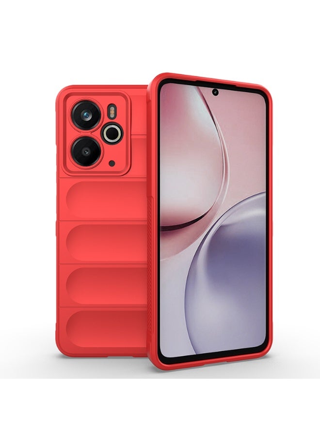 Phantom Shield Silicone Case with Anti-Scratch Soft Microfiber Lining, High Resilience Rubber Full Body Shockproof Cover Compatible with REALME 14 (Red) - Image 1