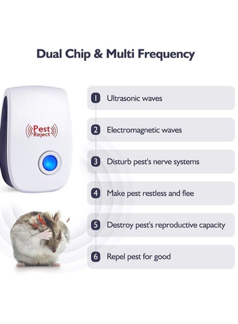 Pest Reject Ultrasonic Electronic Pest Repeller with Night Light Home Safe Mosquito Repellent for Mice Mosquitoes Ants Spiders Cockroaches - Image 4