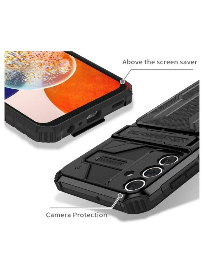 Protective Cover for Samsung Galaxy A55 5G Wallet Case with Credit Card Holder Stand Kickstand Slim Rugged Shockproof Heavy Duty Defender Armor - Image 3