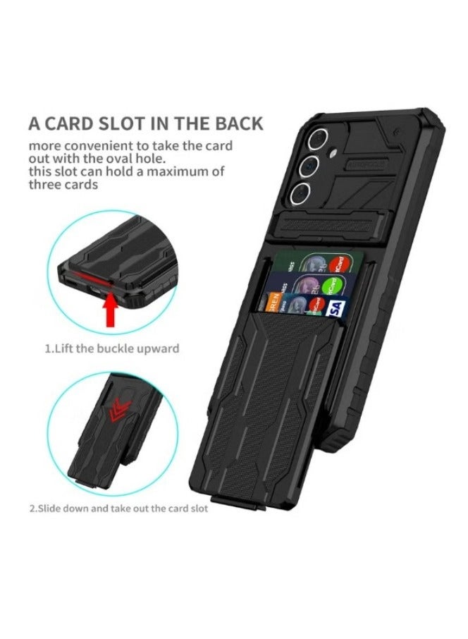Protective Cover for Samsung Galaxy A55 5G Wallet Case with Credit Card Holder Stand Kickstand Slim Rugged Shockproof Heavy Duty Defender Armor - Image 2